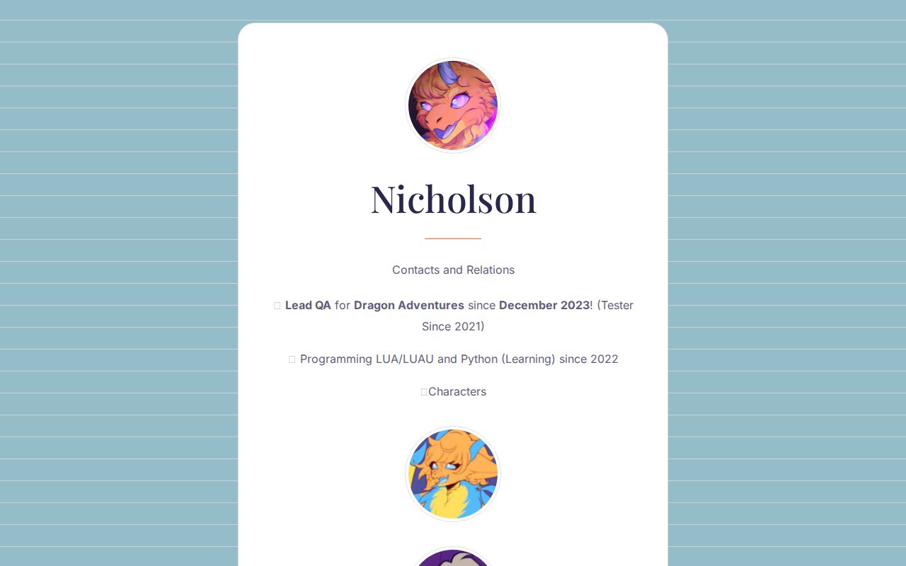 Carrd profile picture for @nicholson